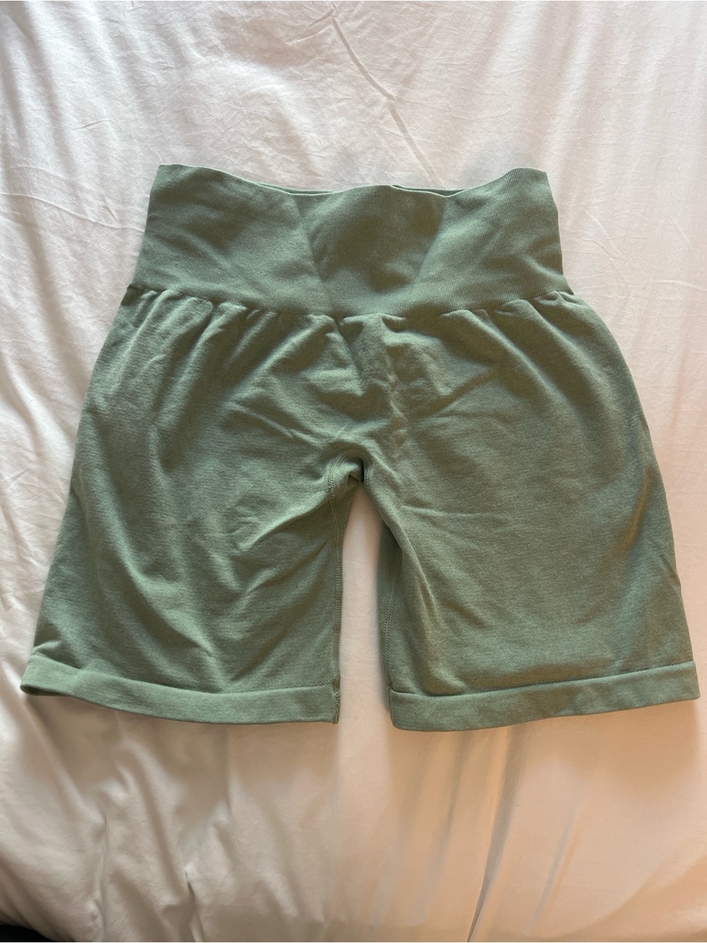 NVGTN High-Waist Sage Green Athletic Shorts